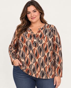 Picture of V NECK QUALITY BLOUSE BUTTONED